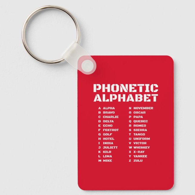 Phonetic Alphabet in Canada Key Ring (Front)