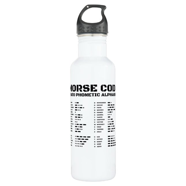 Phonetic Alphabet International Morse Code 710 Ml Water Bottle (Front)