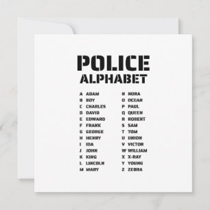 Phonetic Alphabet Police Invitation