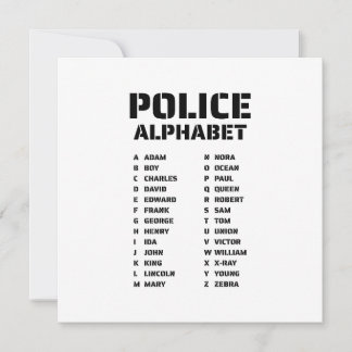 Phonetic Alphabet Police Invitation