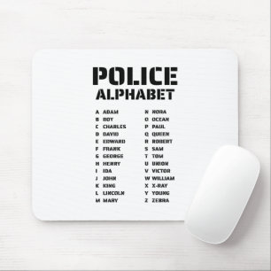 Phonetic Alphabet Police Mouse Pad