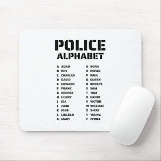 Phonetic Alphabet Police Mouse Pad