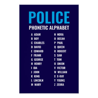 Phonetic Alphabet Police Poster
