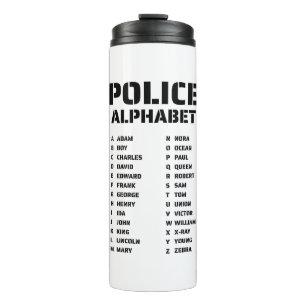 Phonetic Alphabet Police Thermal Tumbler