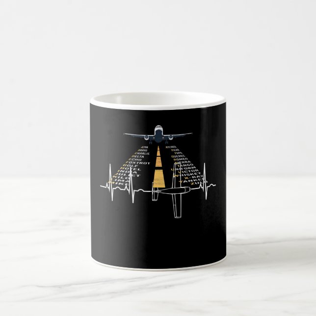 Phonetic Aphabet Pilot Cadet Aeroplane Gift Coffee Mug (Center)