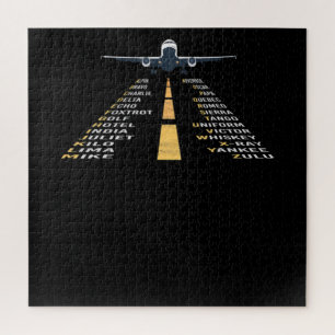 Phonetic Aphabet Pilot Cadet Aeroplane Gift Jigsaw Puzzle