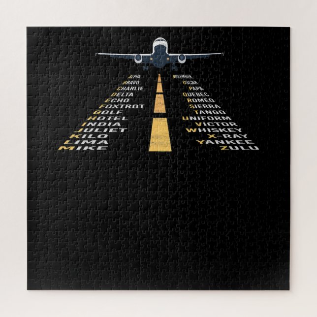 Phonetic Aphabet Pilot Cadet Aeroplane Gift Jigsaw Puzzle (Vertical)