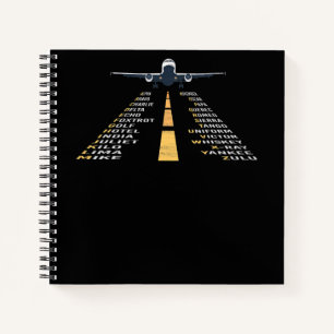 Phonetic Aphabet Pilot Cadet Aeroplane Gift Notebook