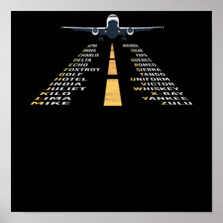 Phonetic Aphabet Pilot Cadet Aeroplane Gift Poster