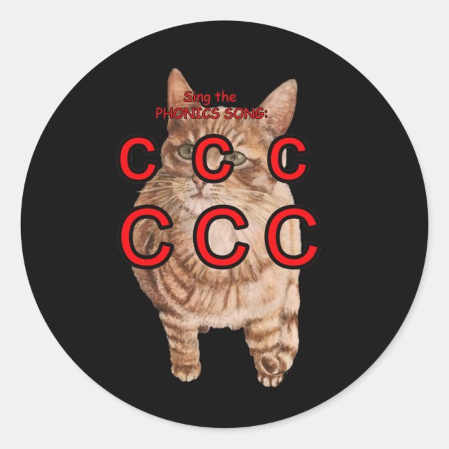 phonics sticker yellow cat (Front)