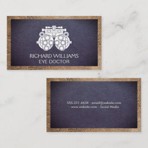 Phoropter   Eye Doctor   Leather Background Business Card