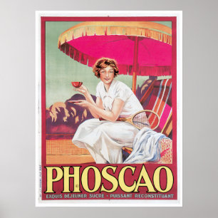 Phoscao Vintage Chocolate Drink Ad Art Poster