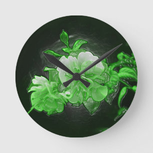 Phosphor flowers round clock