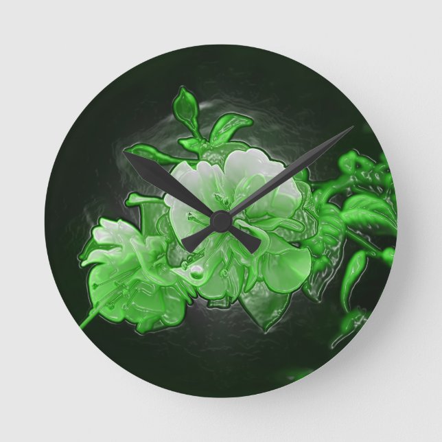 Phosphor flowers round clock (Front)