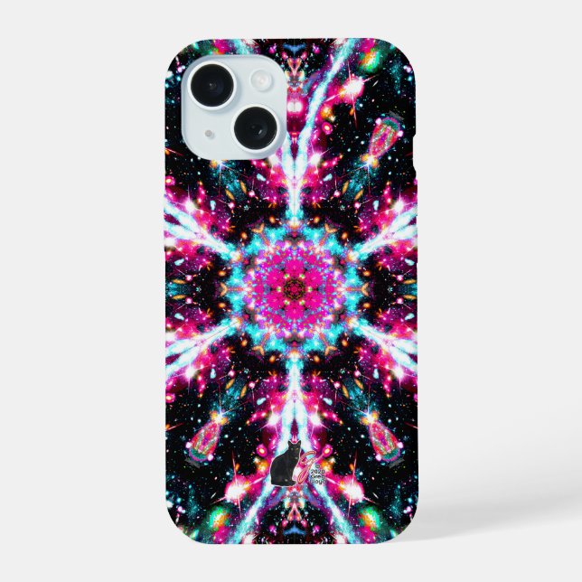 Phosphorescence Stellar Kaleid iPhone 15 Case (Back)