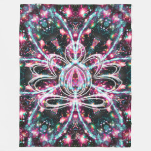 Phosphorescence Zen Lotus Fleece Blanket