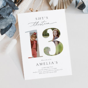 Photo 13th Birthday Invitation