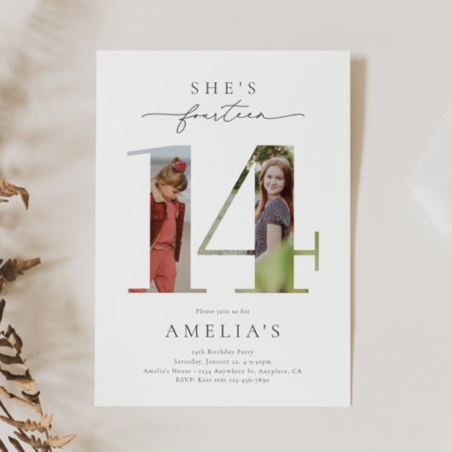 Photo 14th Birthday Invitation (Creator Uploaded)