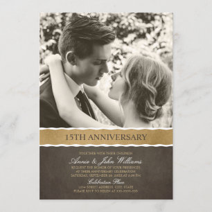 Photo 15th Wedding Anniversary Your Picture Here Invitation