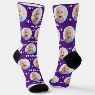 Photo #1 Grandpa Purple Baby Child Father's Day Socks