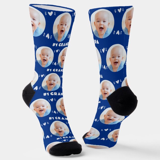 Photo #1 Grandpa Sporty Blue Father's Day Socks (Angled)