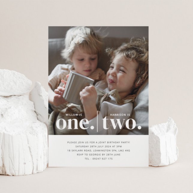 Photo 1st and 2nd Joint Birthday Invitation (Creator Uploaded)