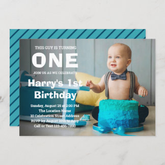 Photo 1st Birthday Invitation | Boy First Birthday