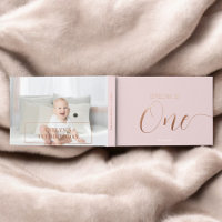 Photo 1st Birthday Script Pink