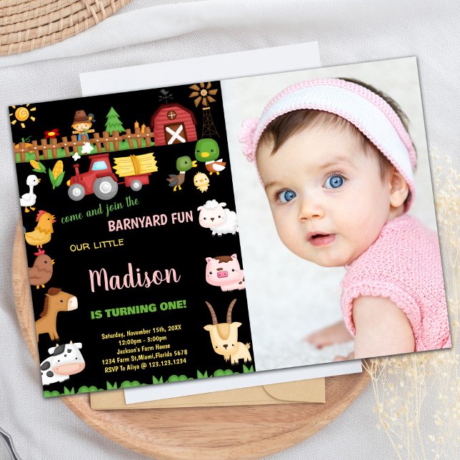 Photo 1st Farm Barnyard birthday invitations (Photo 1st Farm Barnyard birthday invitations)