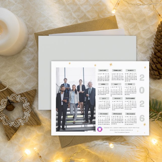 Photo 2026 Calendar Corporate  Business Company  Holiday Postcard (Photo 2026 Calendar Corporate Business Company Holiday Postcard)