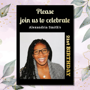 Photo 21st Birthday Black Gold