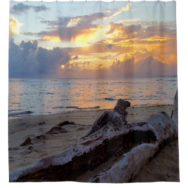 Photo 23 Sea Ocean beach sunset Shower Curtain (Front)