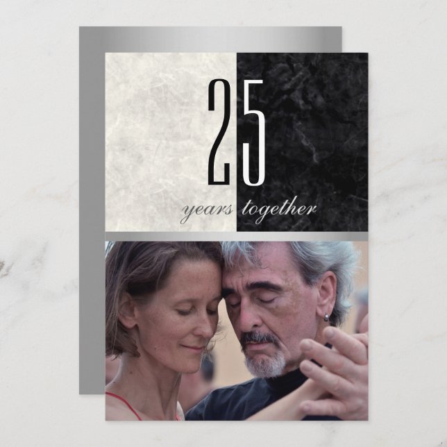 Photo 25th Wedding Anniversary Invitation (Front/Back)