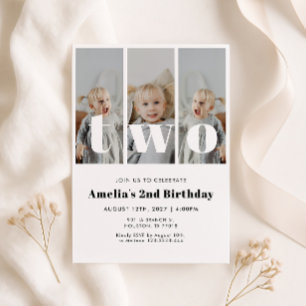 Photo 2nd Birthday Invitation