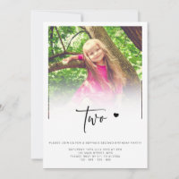 Photo 2nd Birthday TWO Heart Cute Lovely