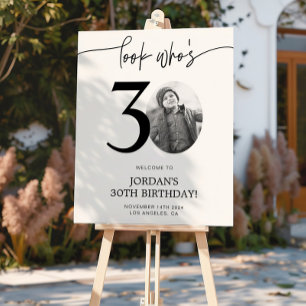 Photo 30th Birthday Welcome Sign   Look Who's 30