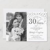 Photo 30th Wedding Anniversary - Silver White