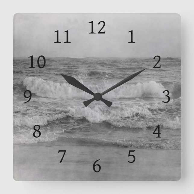 Photo 34 Ocean Waves Square Wall Clock (Front)