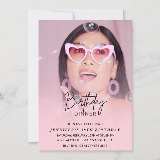 Photo 38th birthday invitations Birthday Dinner (Front)