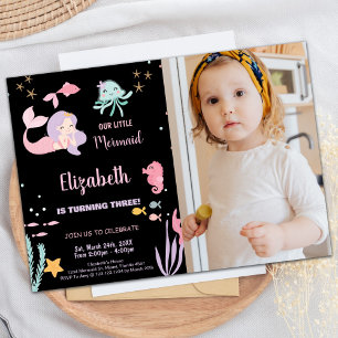 Photo 3rd Our Little Mermaid Birthday Invitations