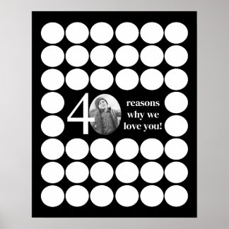 Photo 40 Reasons We Love You Birthday Keepsake Poster