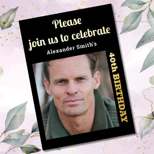 Photo 40th Birthday Black Gold