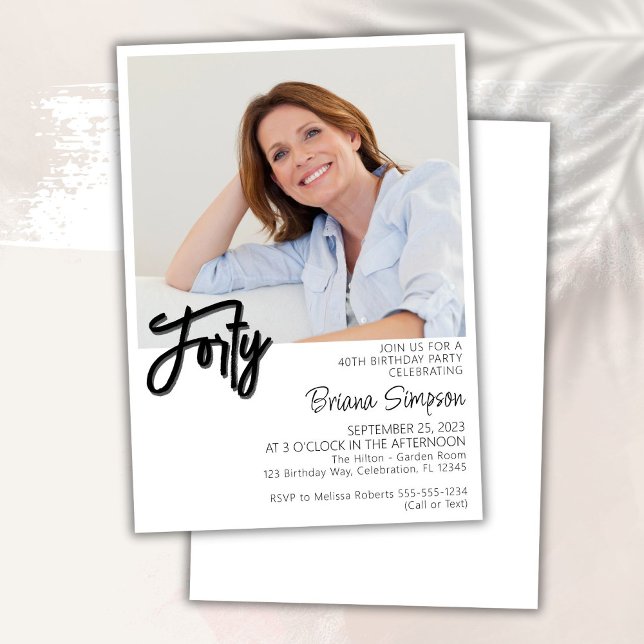 Photo 40th Birthday Invitation (Creator Uploaded)