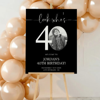 Photo 40th Birthday Welcome Sign | Look Who's 40