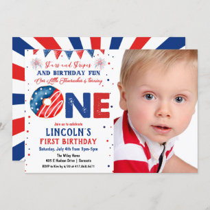 PHOTO - 4th of July 1st Birthday Invitation