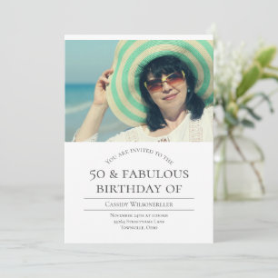 Photo 50 and Fabulous Birthday Invitation