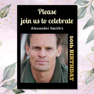 Photo 50th Birthday Black Gold