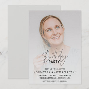 Photo 68th birthday invitation Birthday Party Grey