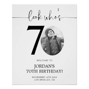 Photo 70th Birthday Welcome Sign   Look Who's 70