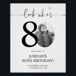 Photo 80th Birthday Welcome Sign | Look Who's 80<br><div class="desc">Welcome guests to your 80th birthday celebration with this stunning editable welcome sign. Featuring a sleek, customizable layout, this template allows you to easily add your own photo and personalize the text, making it a perfect addition to your milestone 80th birthday decor. Ideal for entryways or as a party focal...</div>